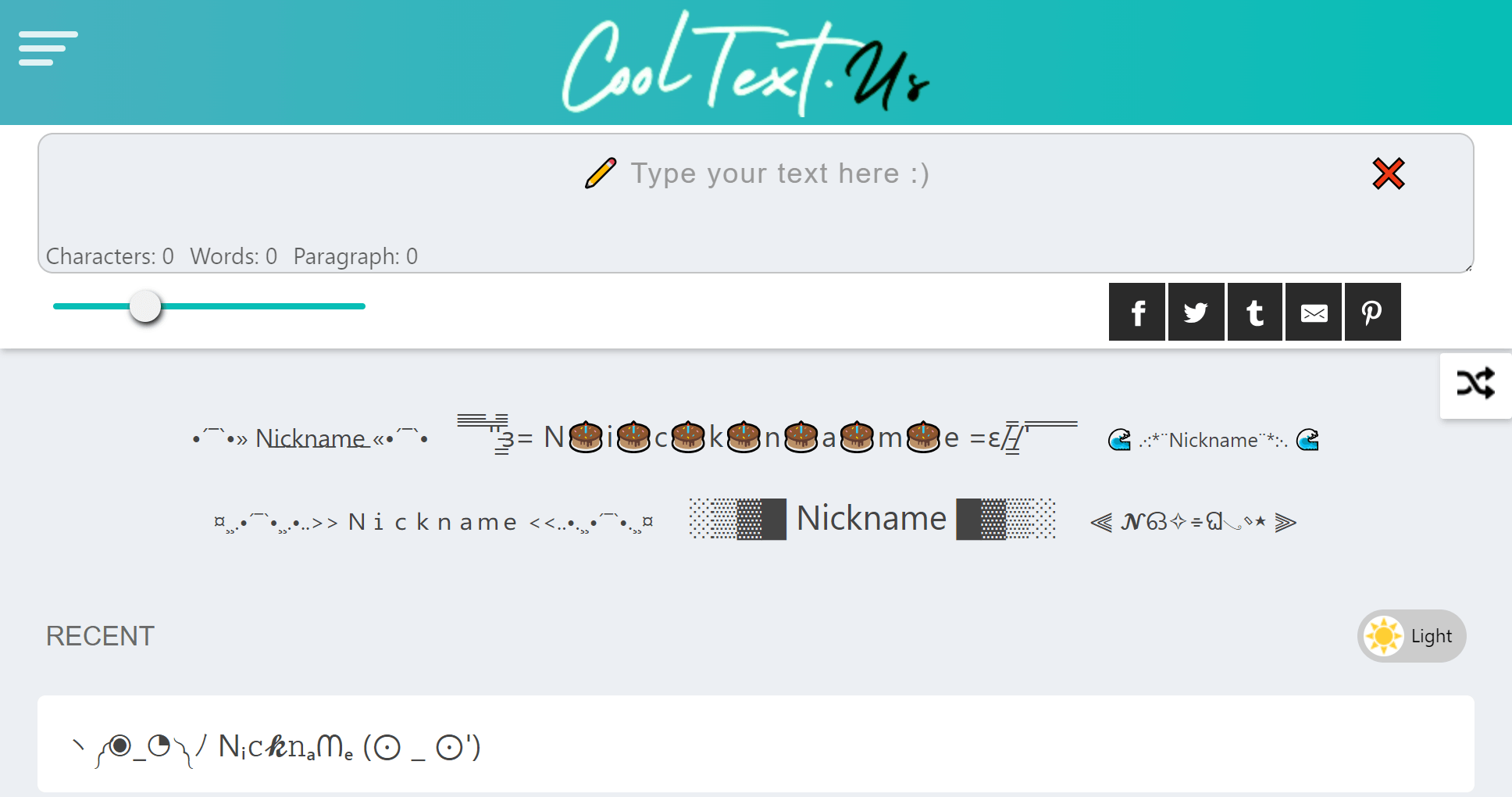 cool text generator